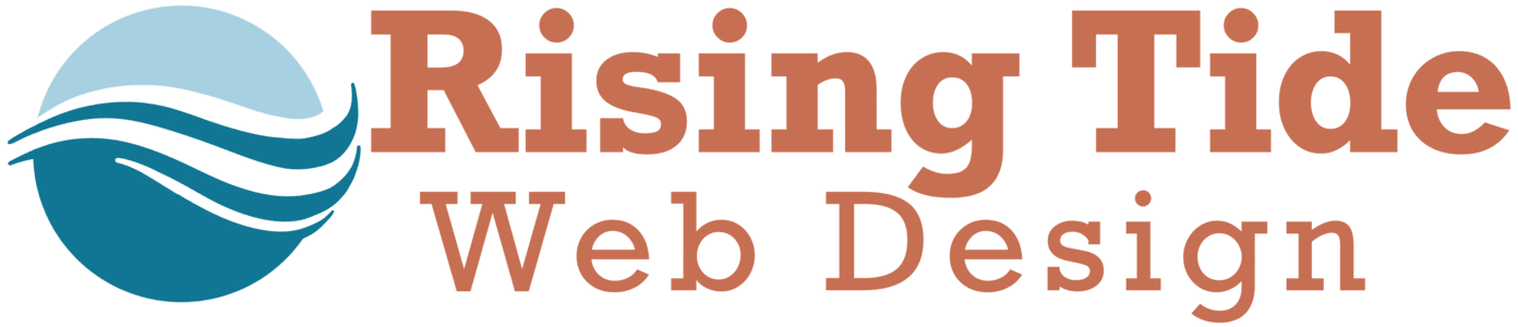 Rising Tide Web Design website displayed on a computer